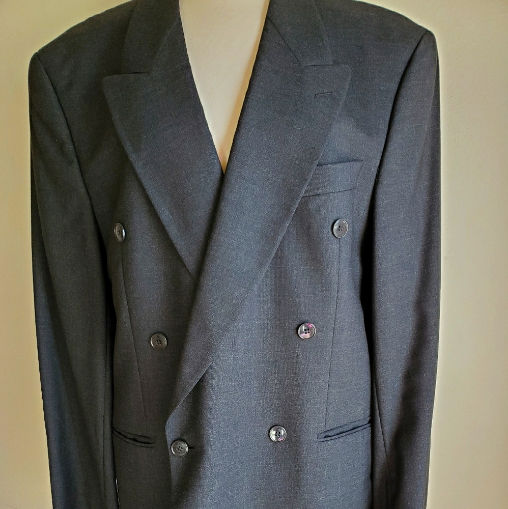 (Men) Rian Rucci - Sz 38 Dark Gray Wool Suit